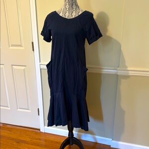 Anthropologie casual cotton Navy Blue Women's midi Dress